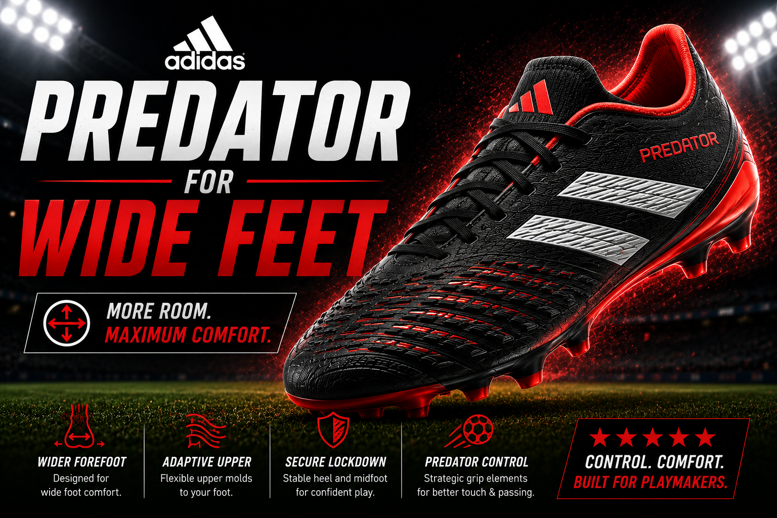 Adidas Predator for wide feet fit guide and best options