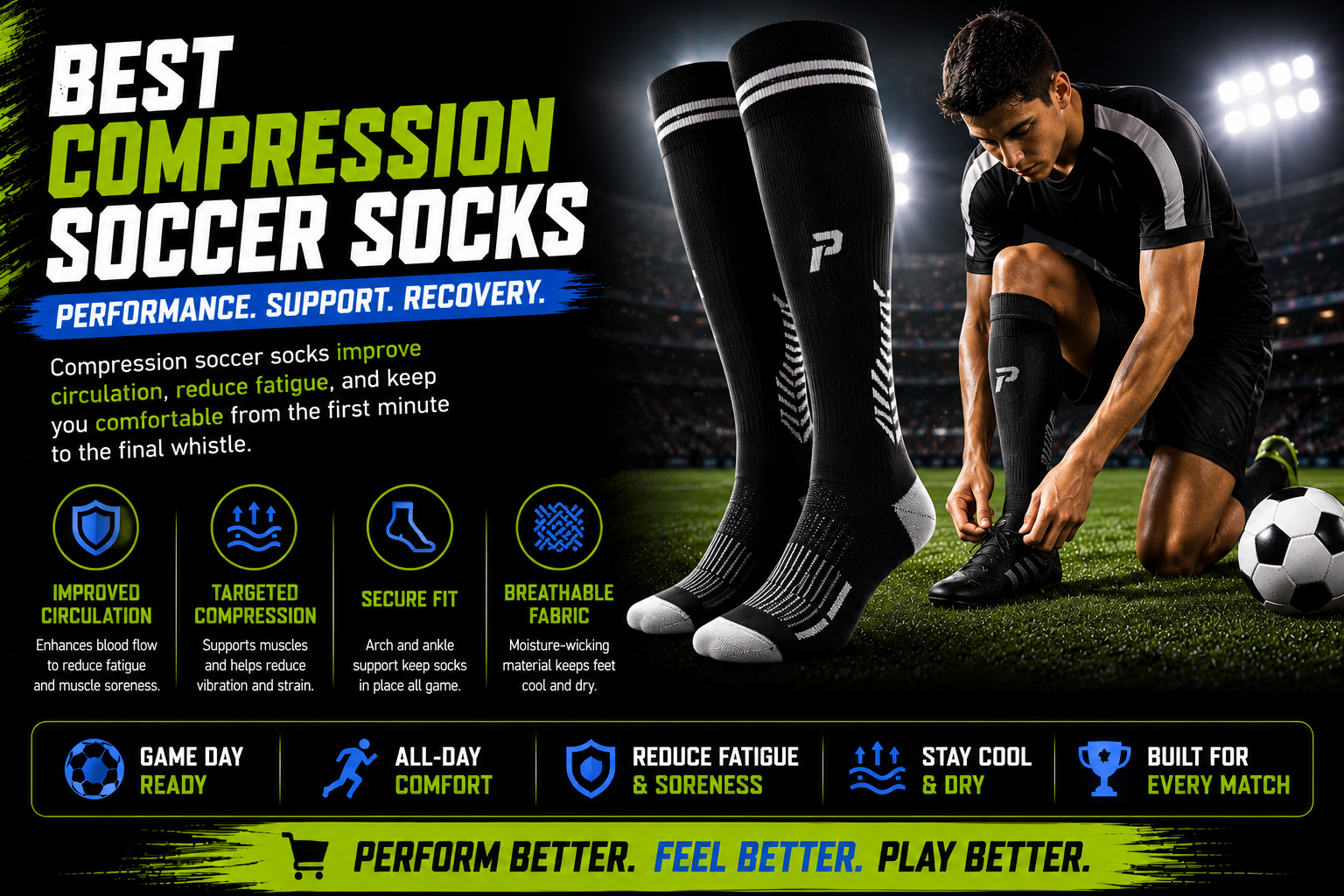 Best compression soccer socks for support and recovery