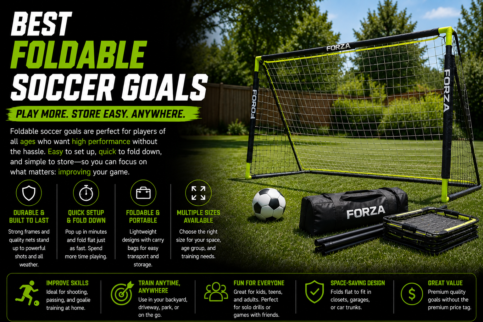 Best foldable soccer goals portable and easy storage guide