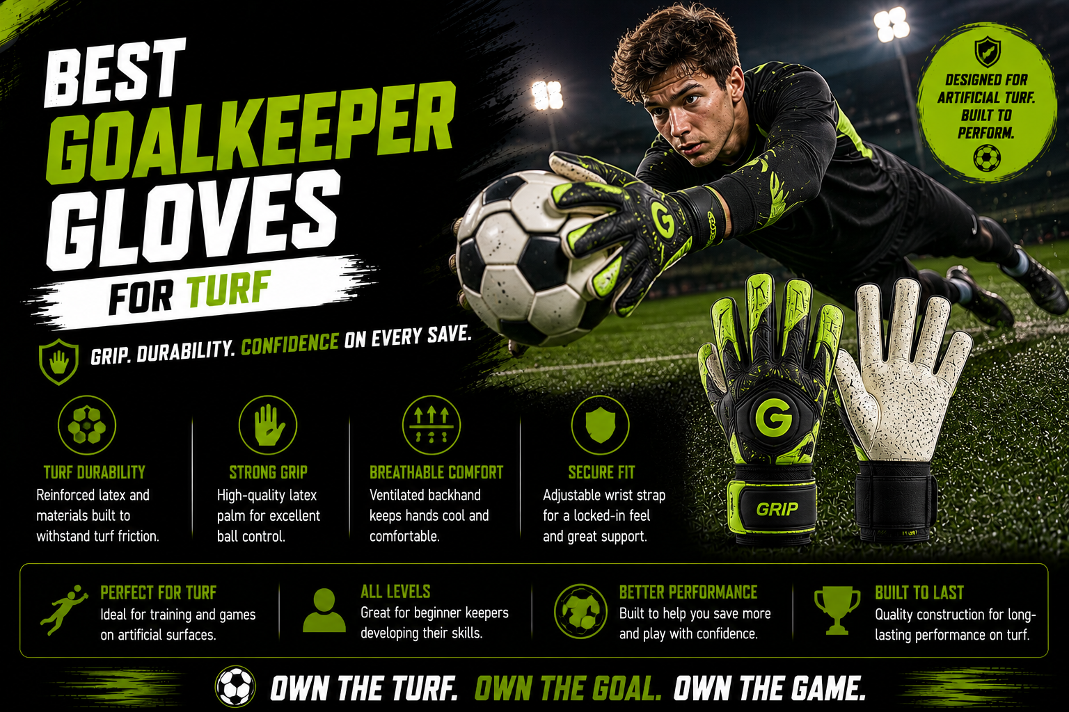 Best goalkeeper gloves for turf fields and artificial grass