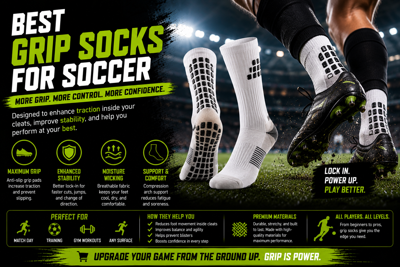 Best grip socks for soccer traction and performance