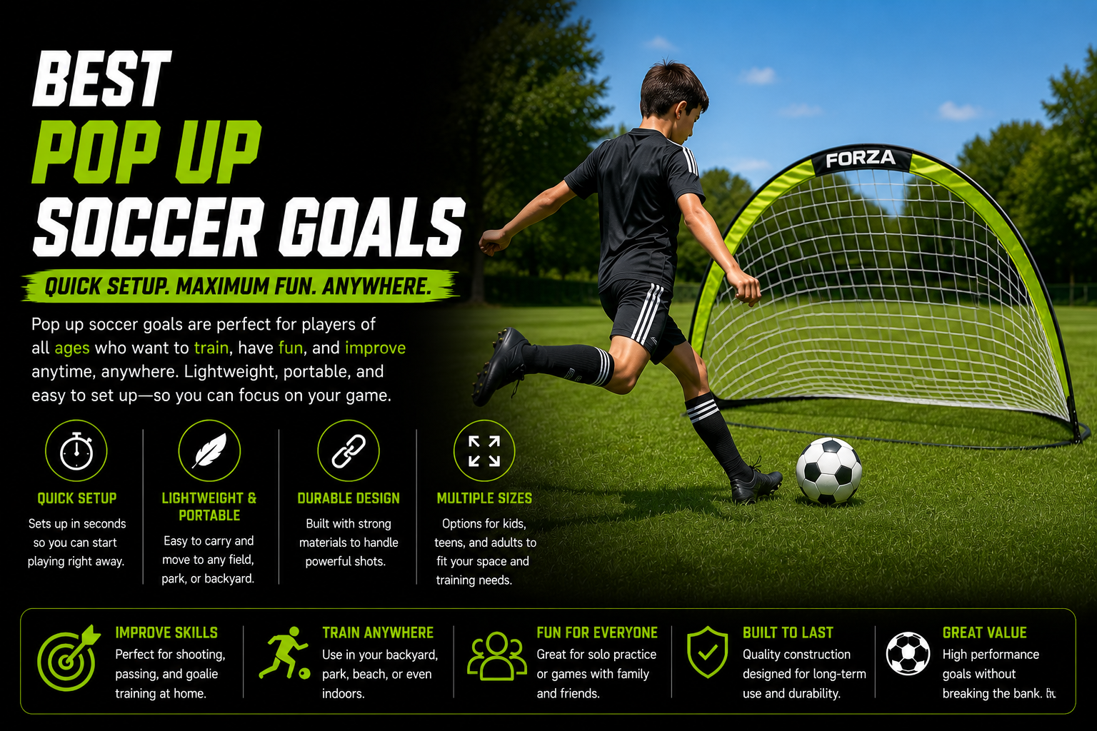 Best pop up soccer goals quick setup training goals guide