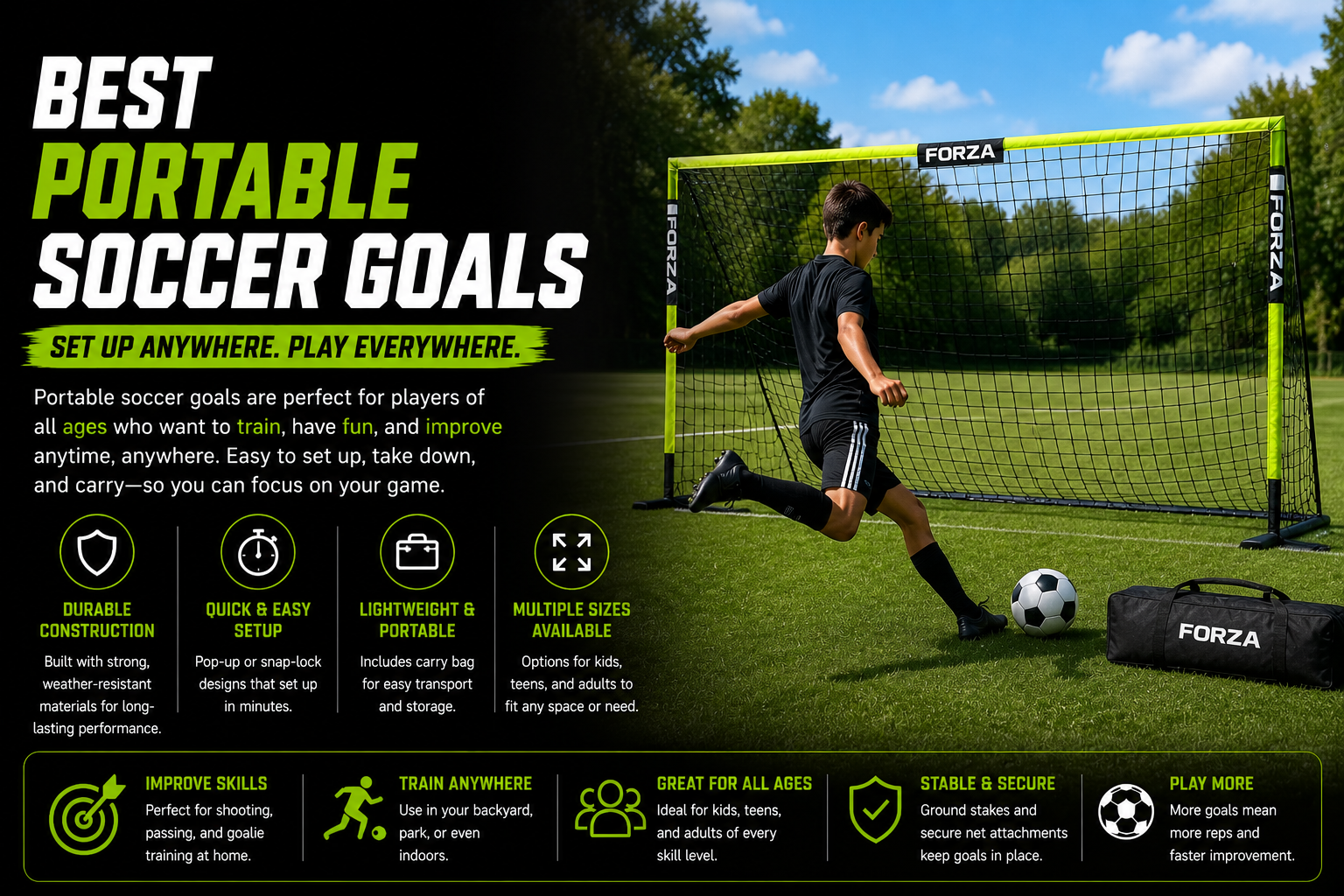 Best portable soccer goals easy setup and training anywhere