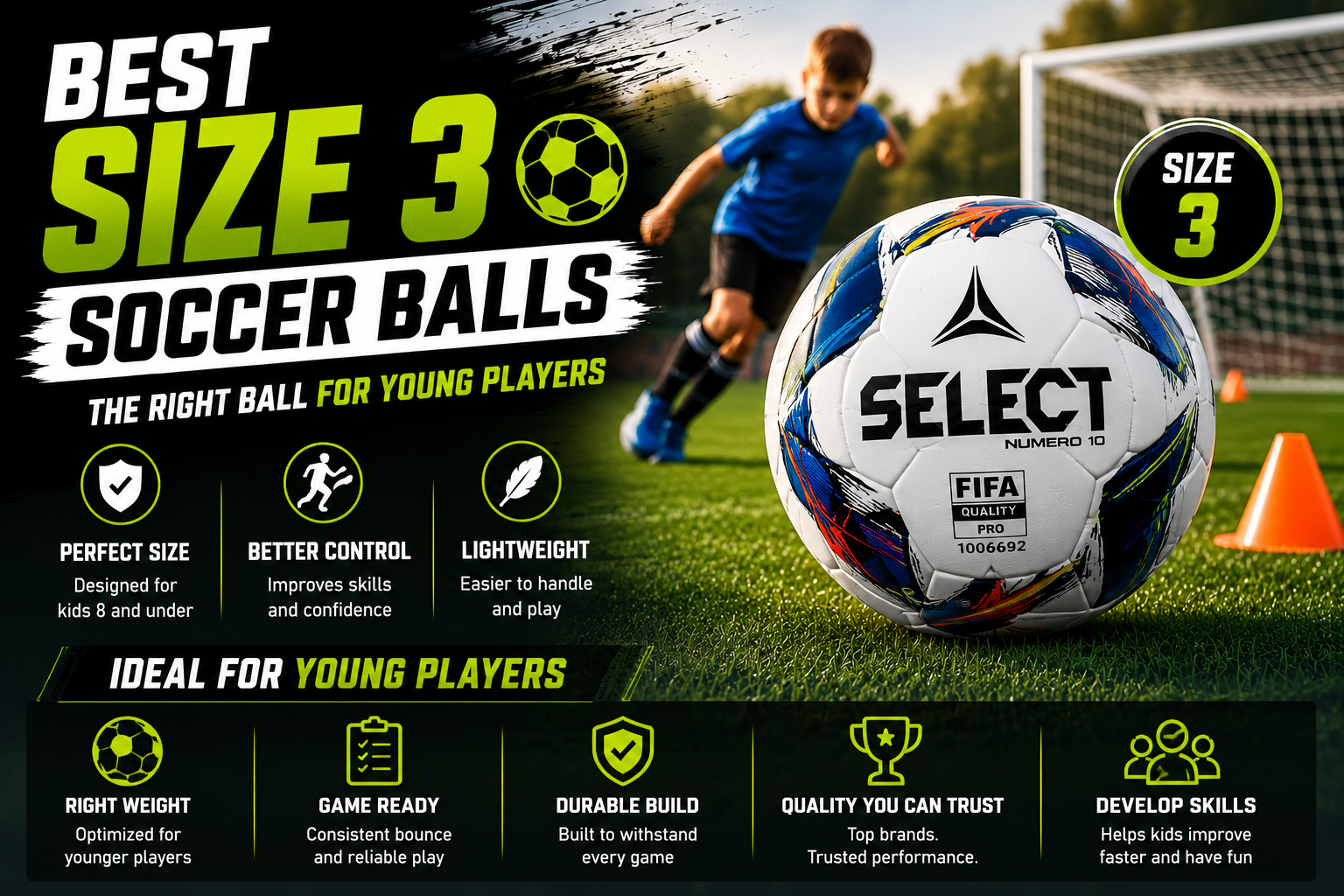 Best size 3 soccer balls for young players