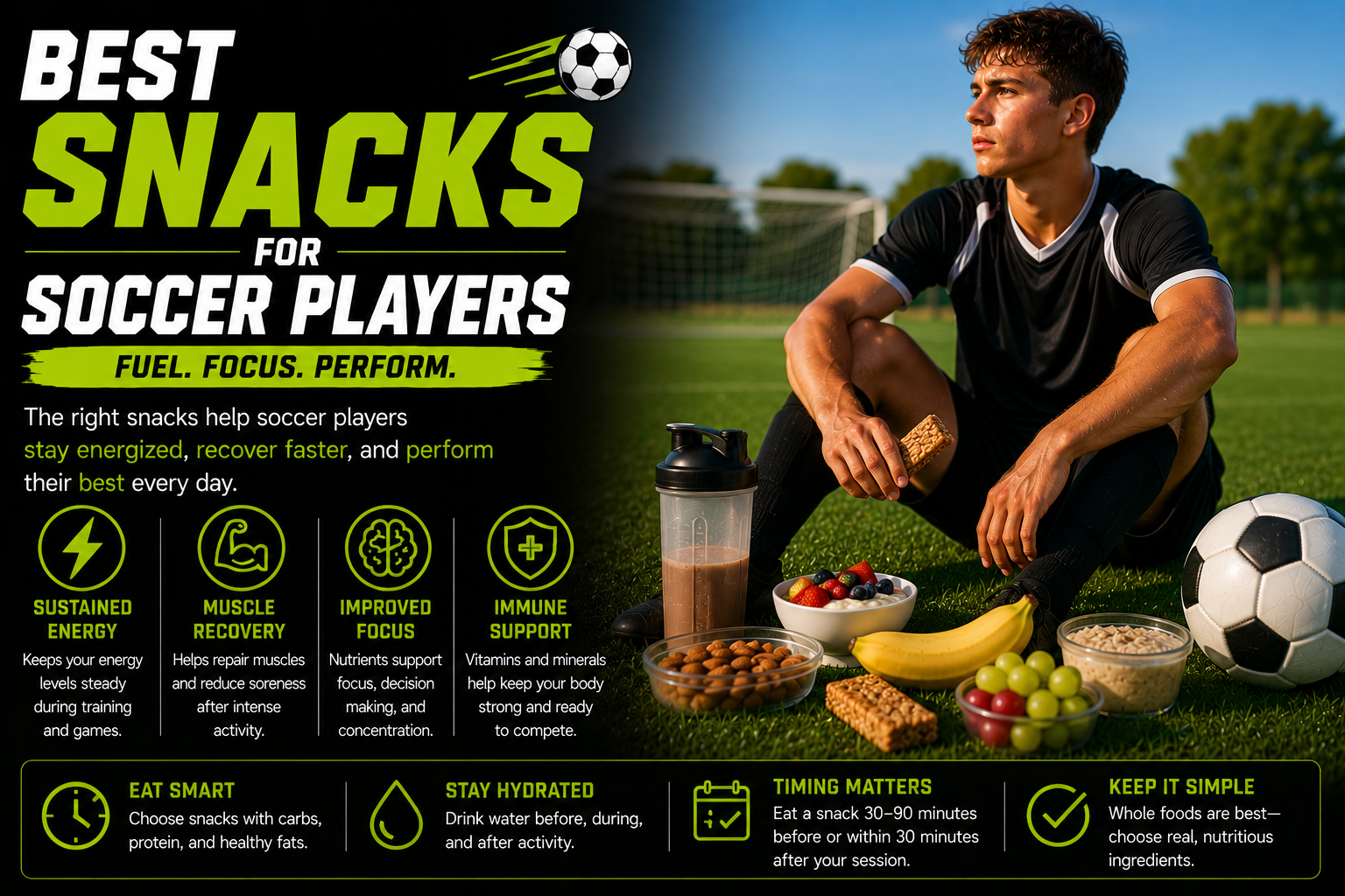 Best snacks for soccer players healthy game day fuel
