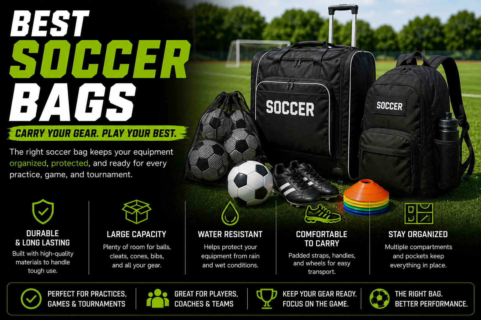 Best soccer bags for players teams and soccer gear