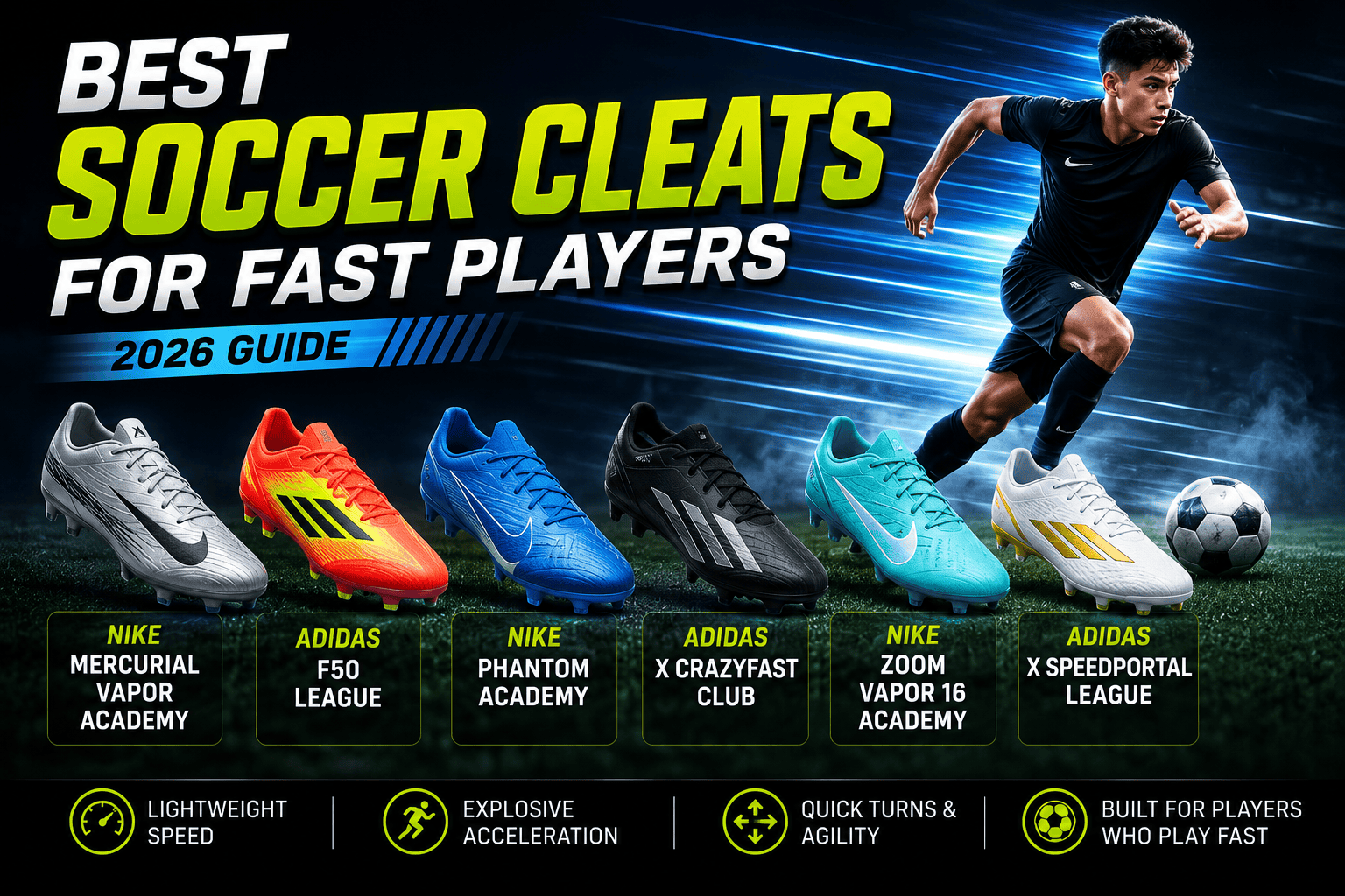 Best soccer cleats for fast players and speed-focused youth soccer players