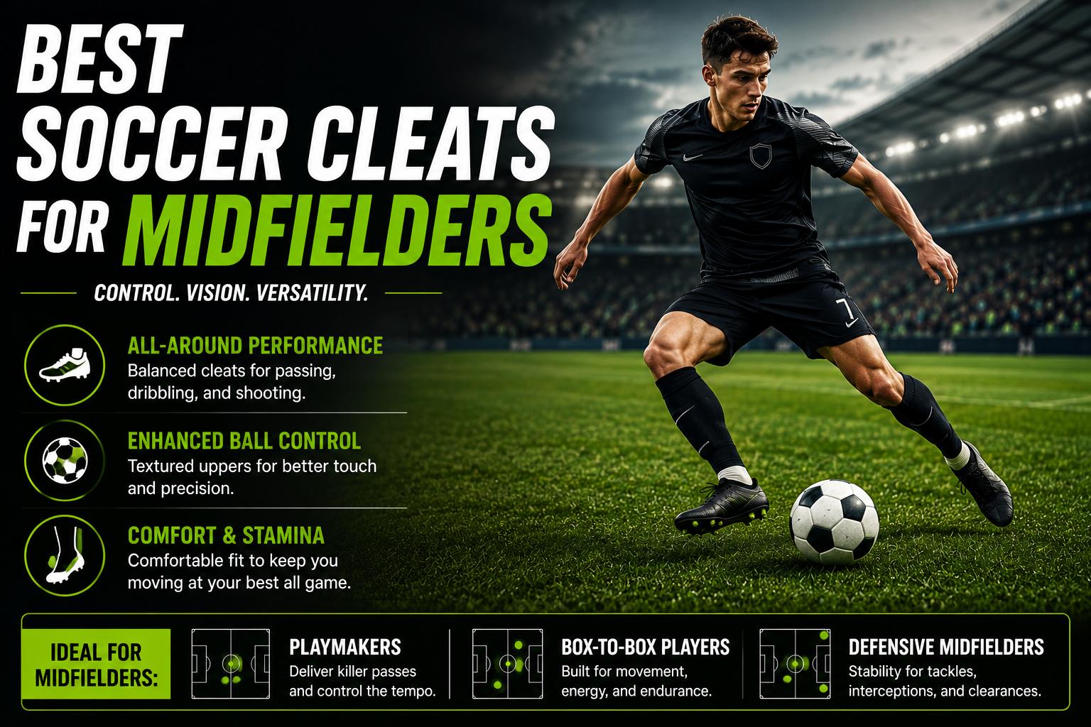 Best soccer cleats for midfielders and youth midfield players