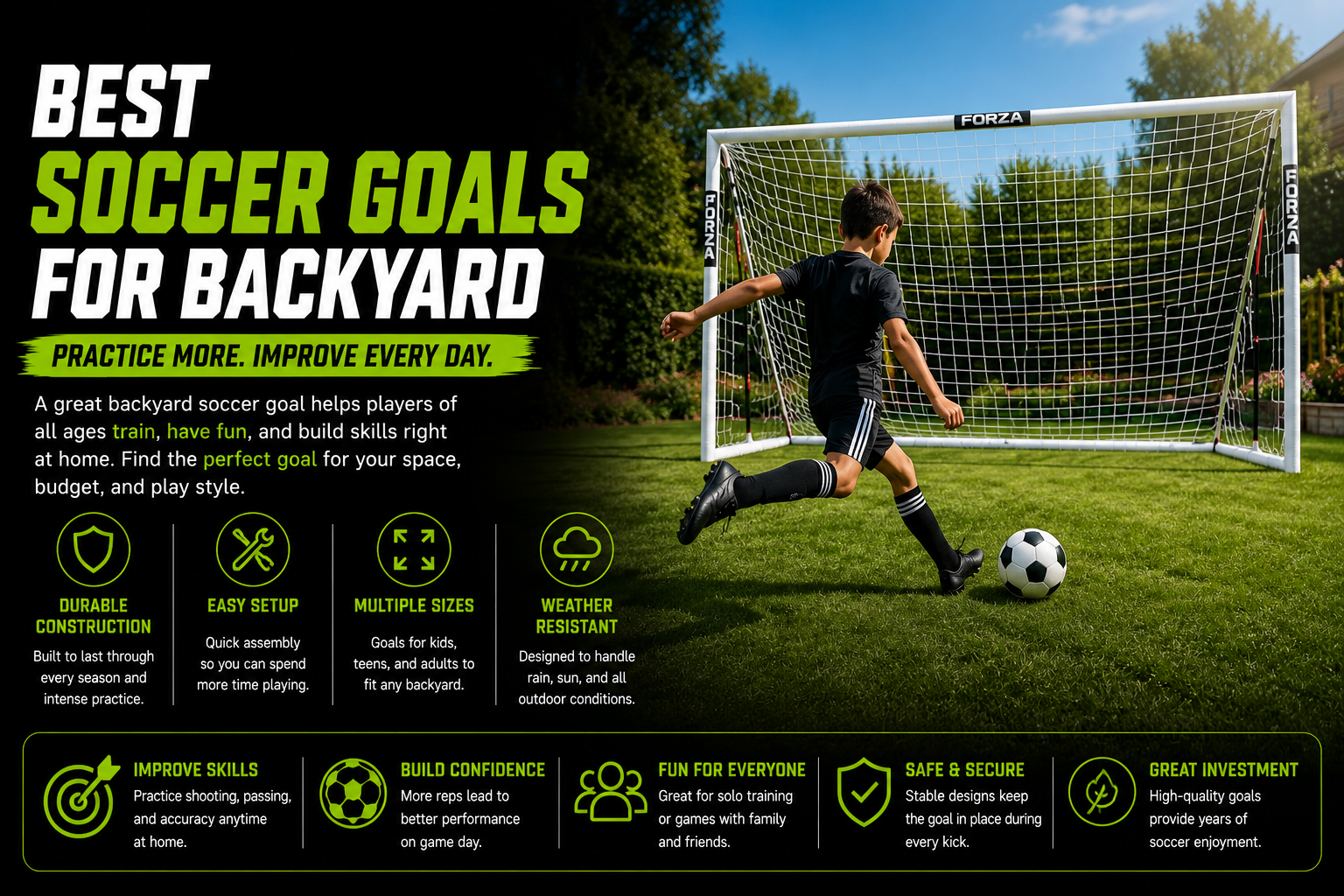 Best soccer goals for backyard training and home practice