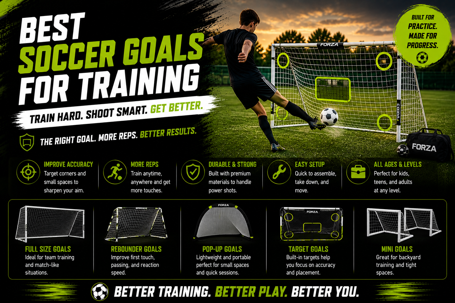 Best soccer goals for training and backyard practice