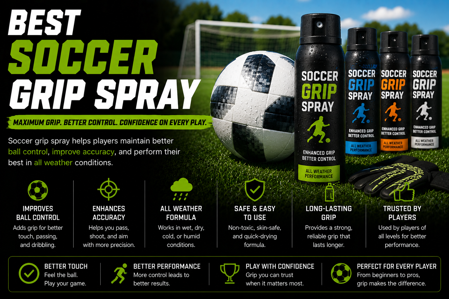 Best soccer grip spray for players ball control and confidence