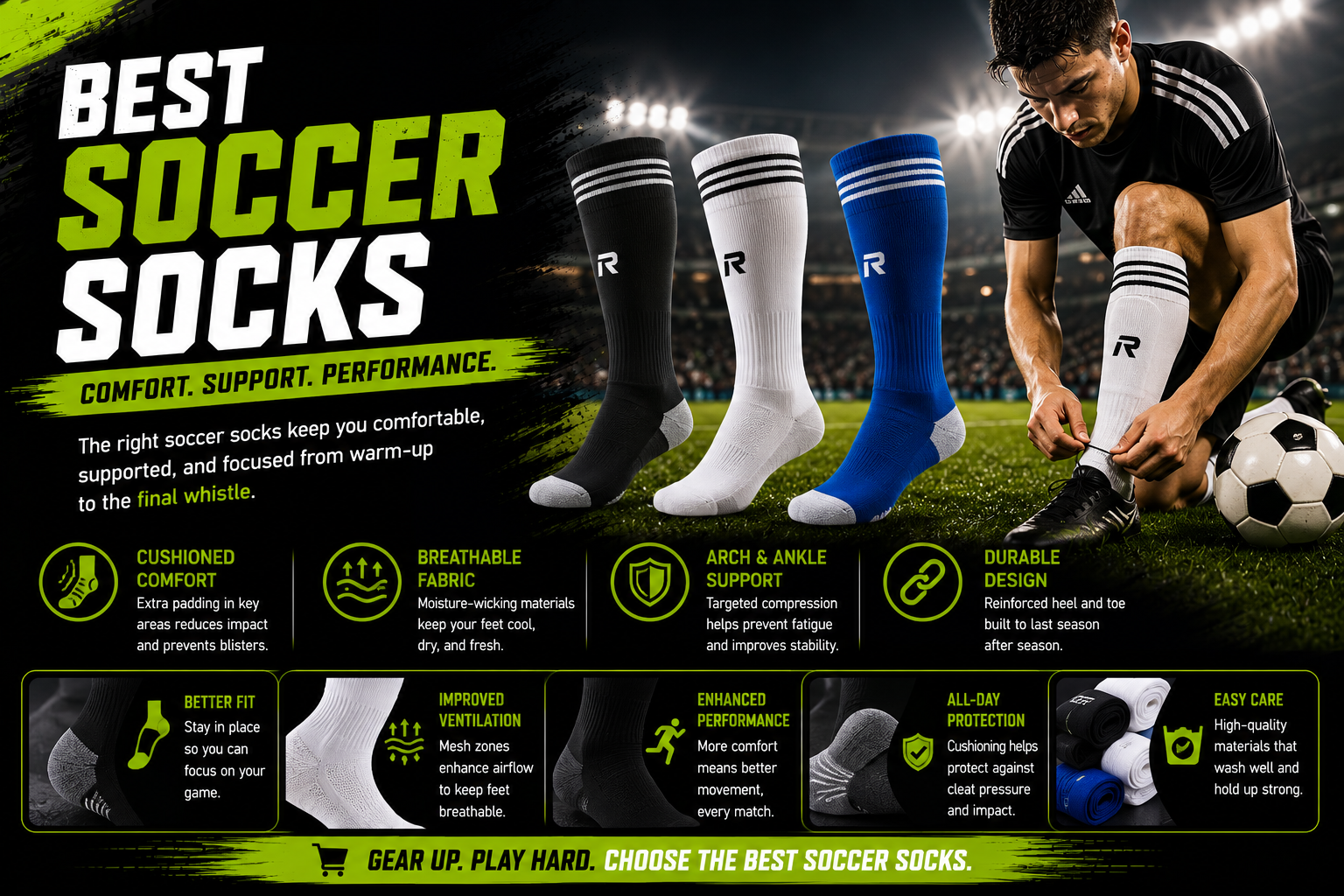 Best soccer socks for comfort performance and durability