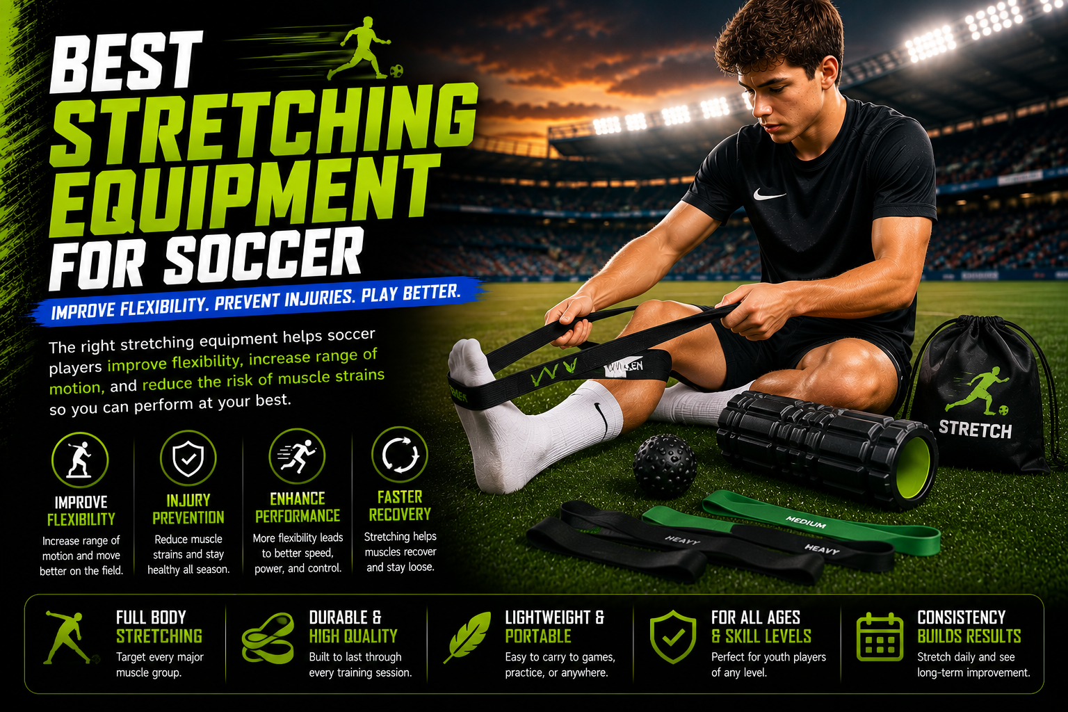 Best stretching equipment for soccer flexibility and mobility