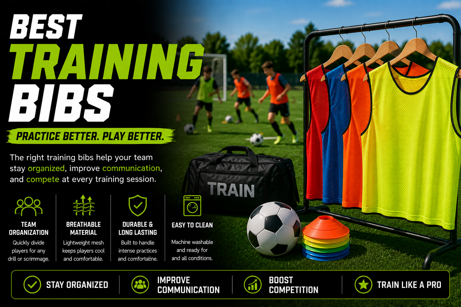 Best training bibs top soccer pinnies for teams
