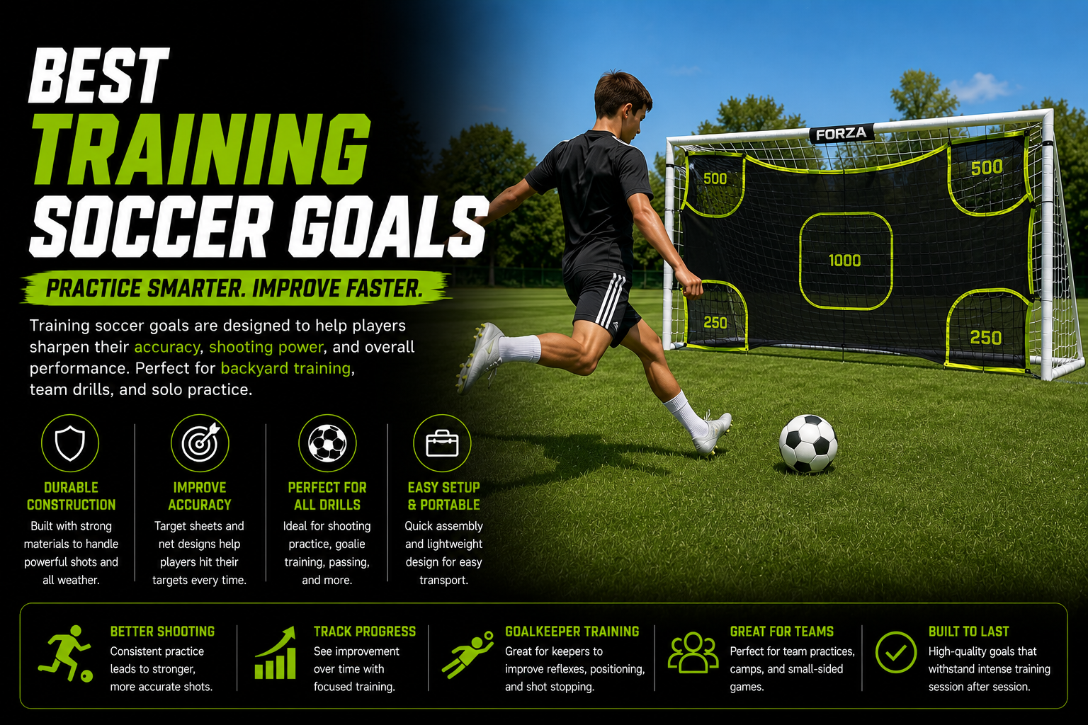 Best training soccer goals improve skills and shooting accuracy