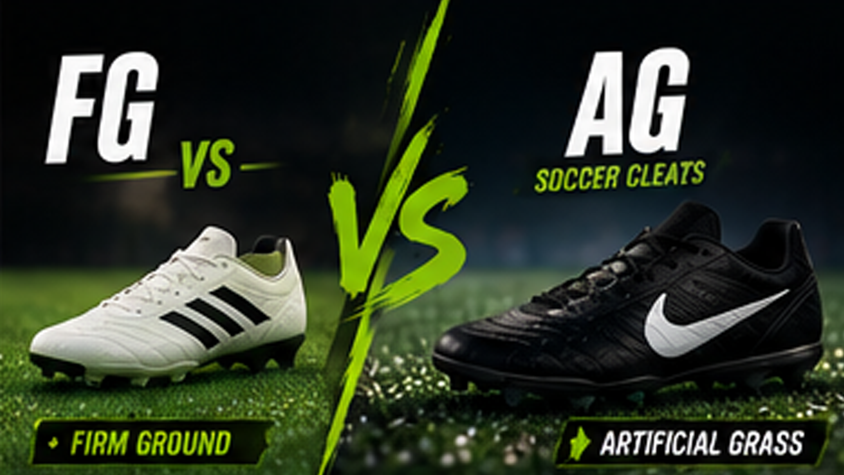 FG vs AG soccer cleats comparison for kids and youth players