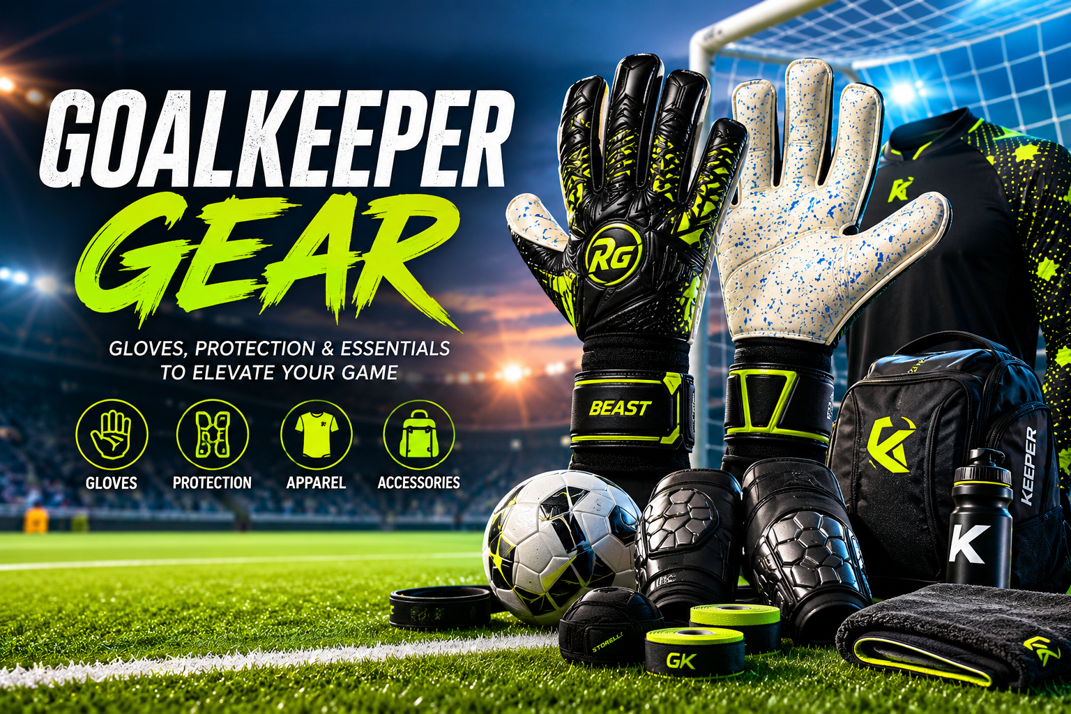 Goalkeeper gear guide with gloves cleats protection and training equipment
