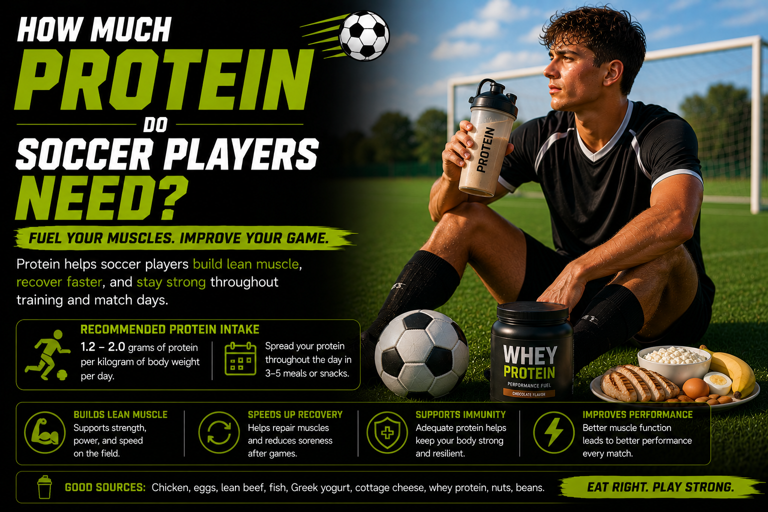 How much protein do soccer players need daily intake guide