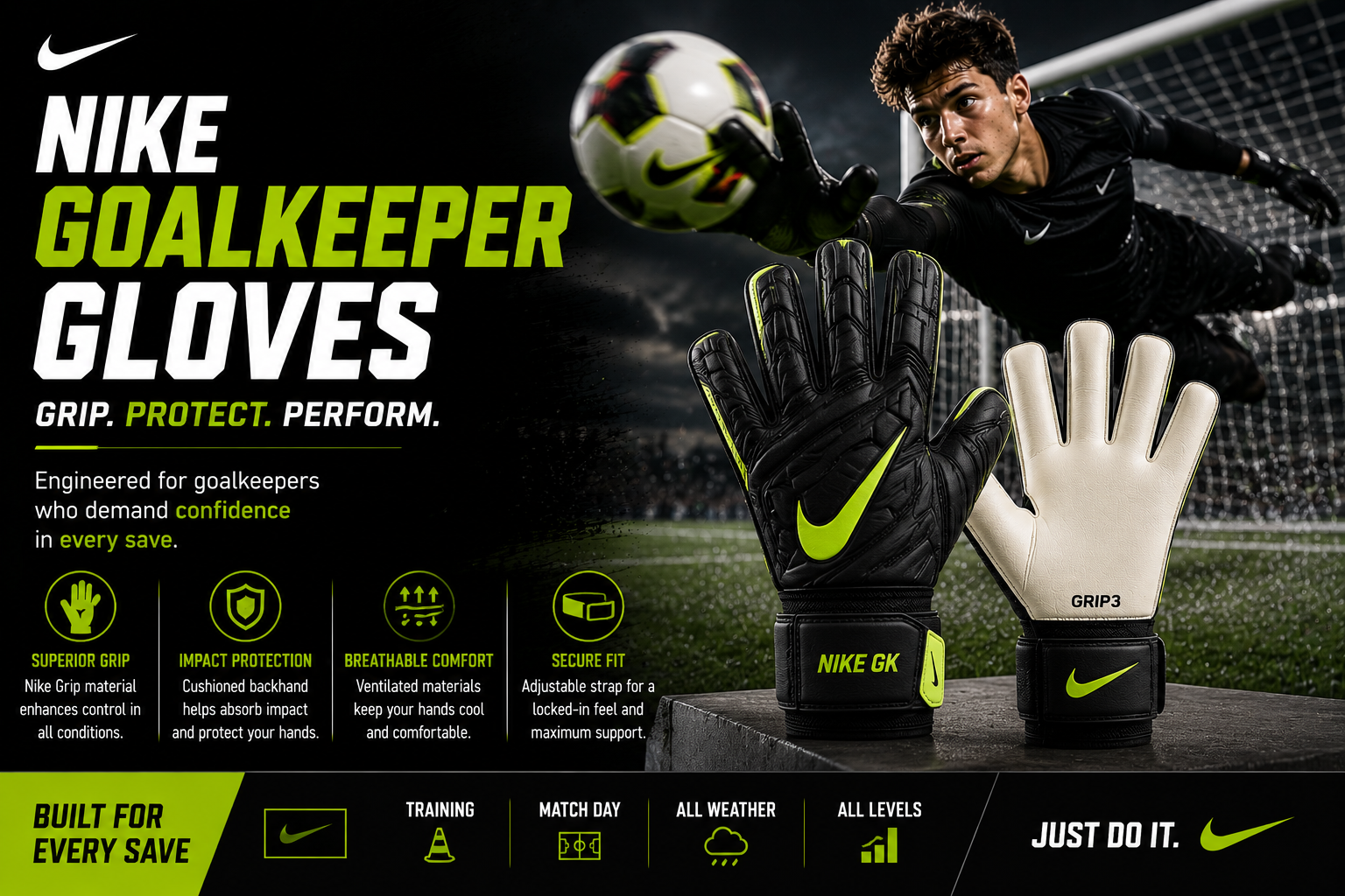 Nike goalkeeper gloves compared for grip protection and performance