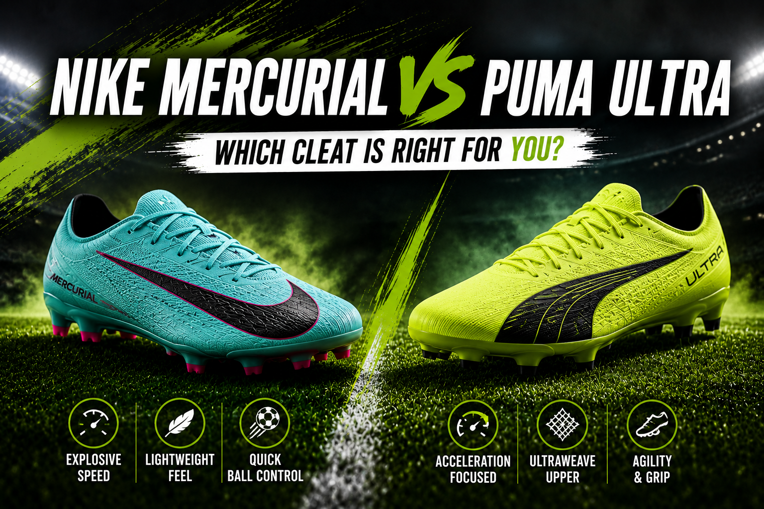 Nike Mercurial vs Puma Ultra soccer cleats