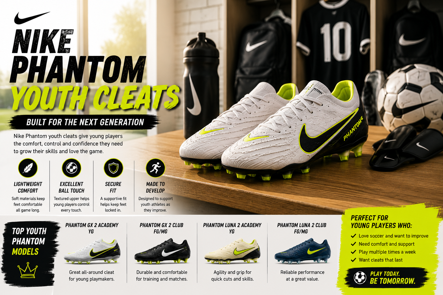 Nike Phantom youth cleats best Phantom models for kids