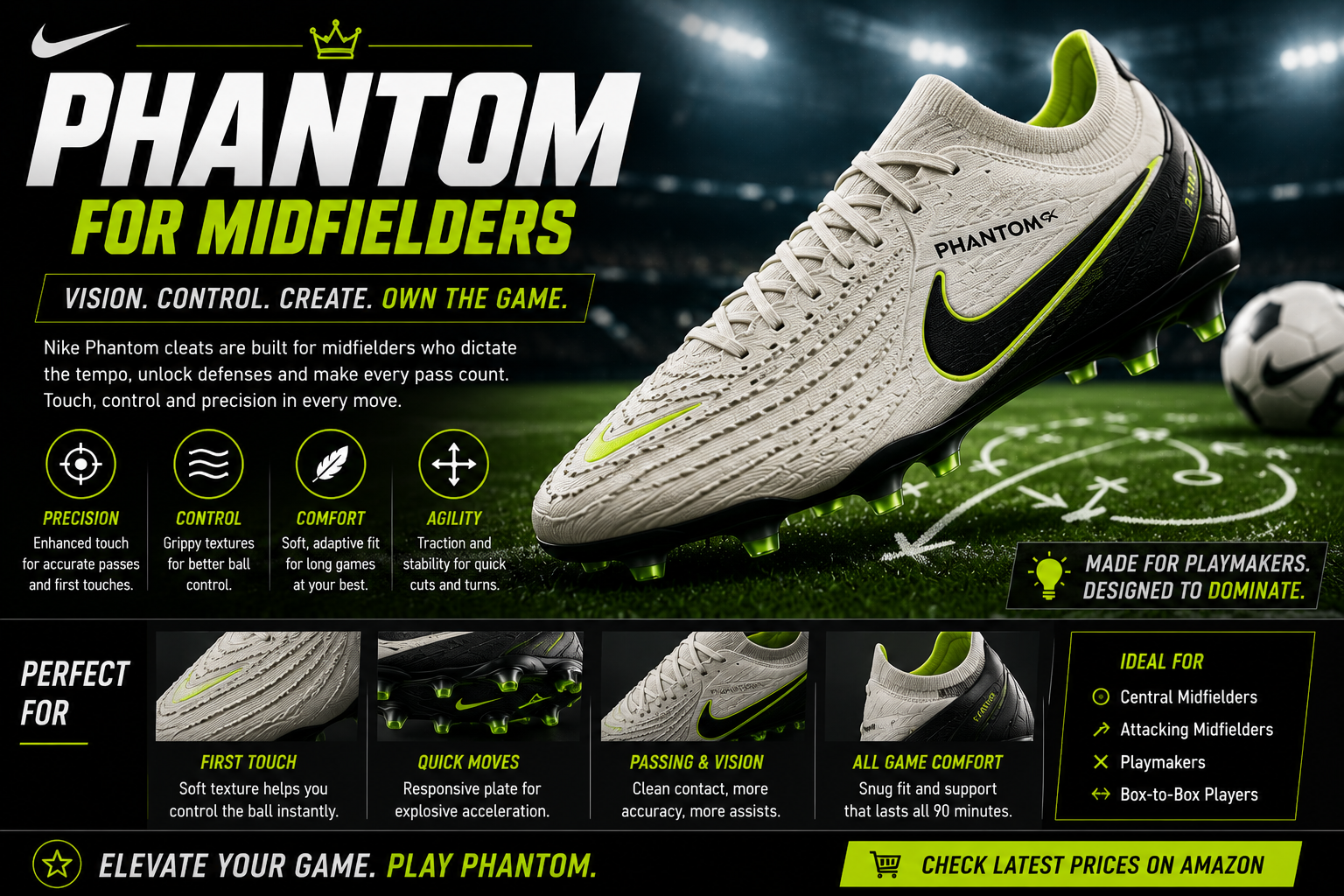 Nike Phantom for midfielders best Phantom models for control