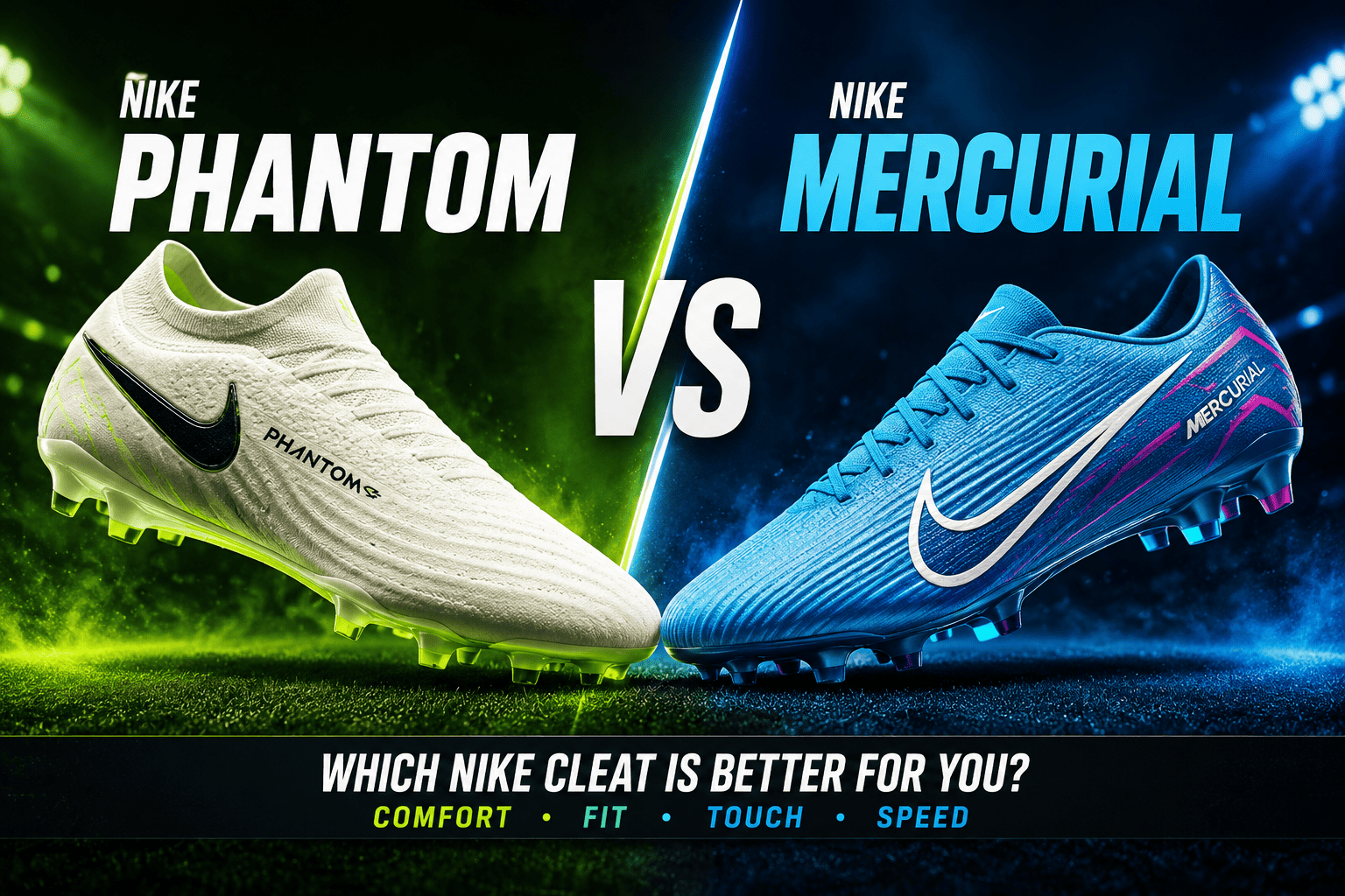 Nike Phantom vs Nike Mercurial youth soccer cleats comparison