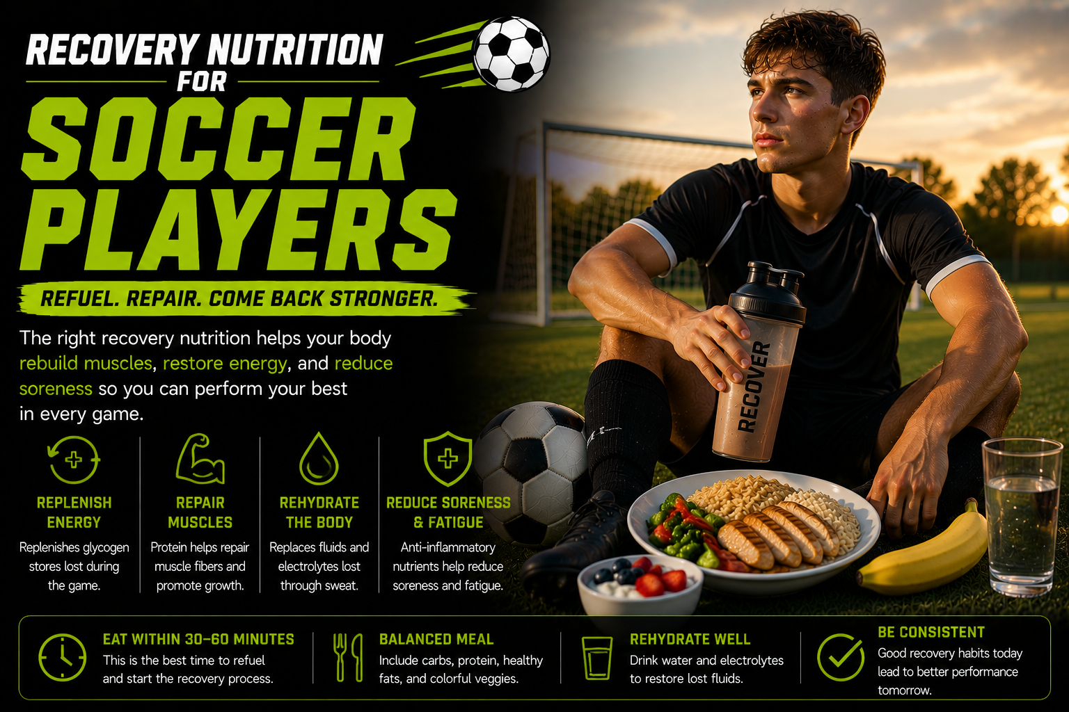 Recovery nutrition for soccer players refuel and recover faster
