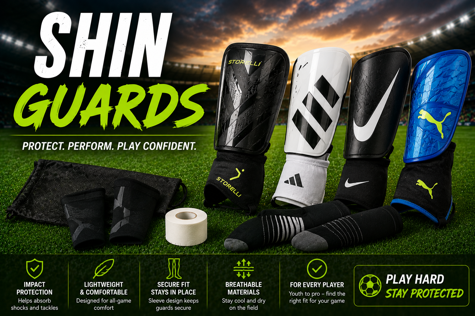 Soccer shin guards guide for kids youth and adult players