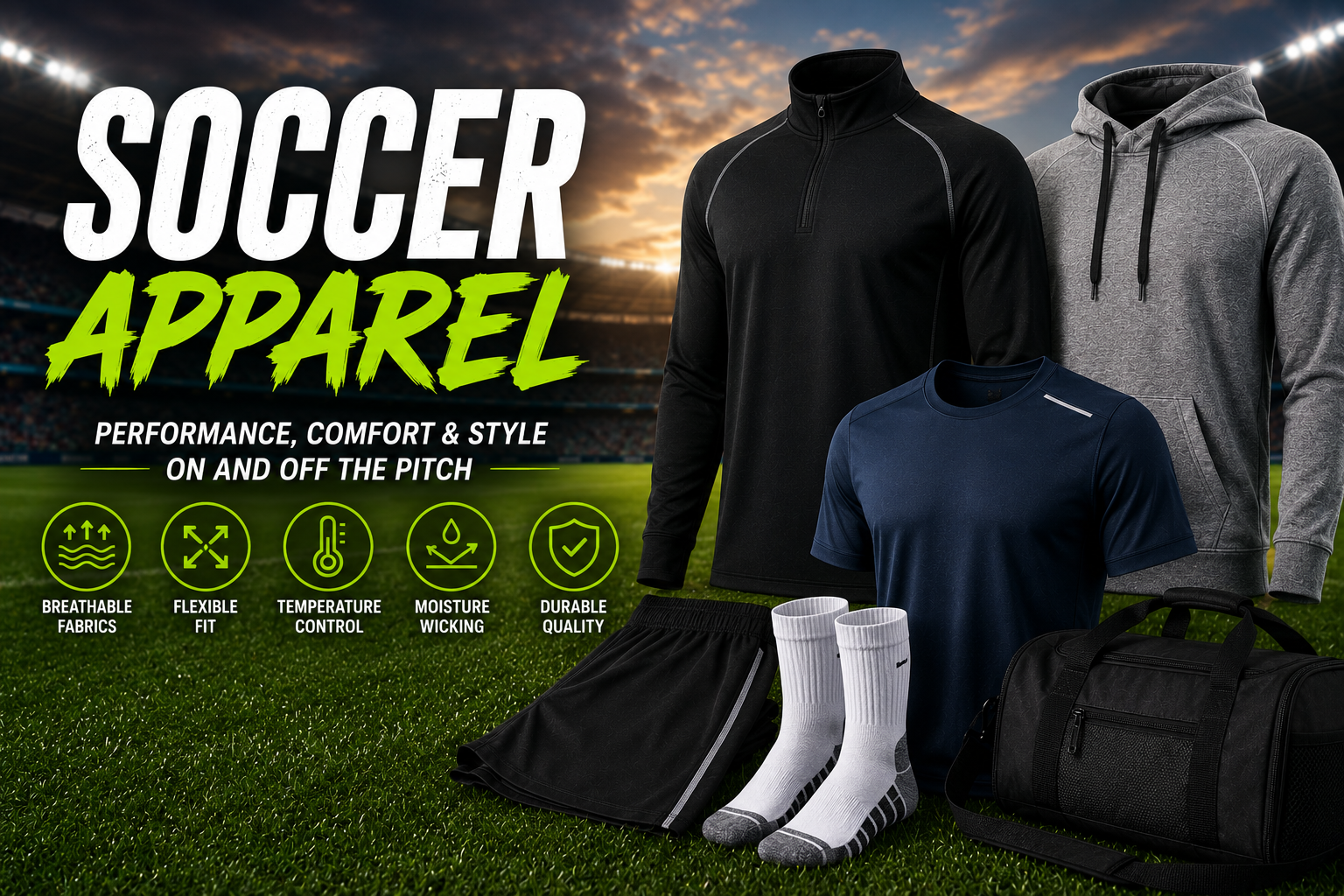 Soccer apparel guide with compression gear base layers training clothes pants jackets and soccer clothing
