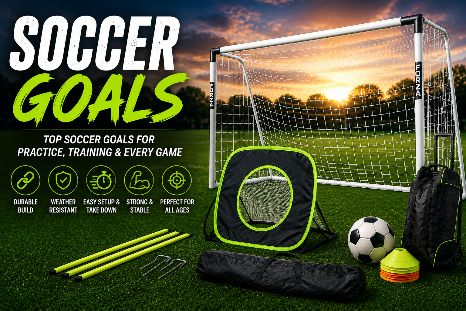 Soccer goals guide with backyard portable pop up training goals and goal nets