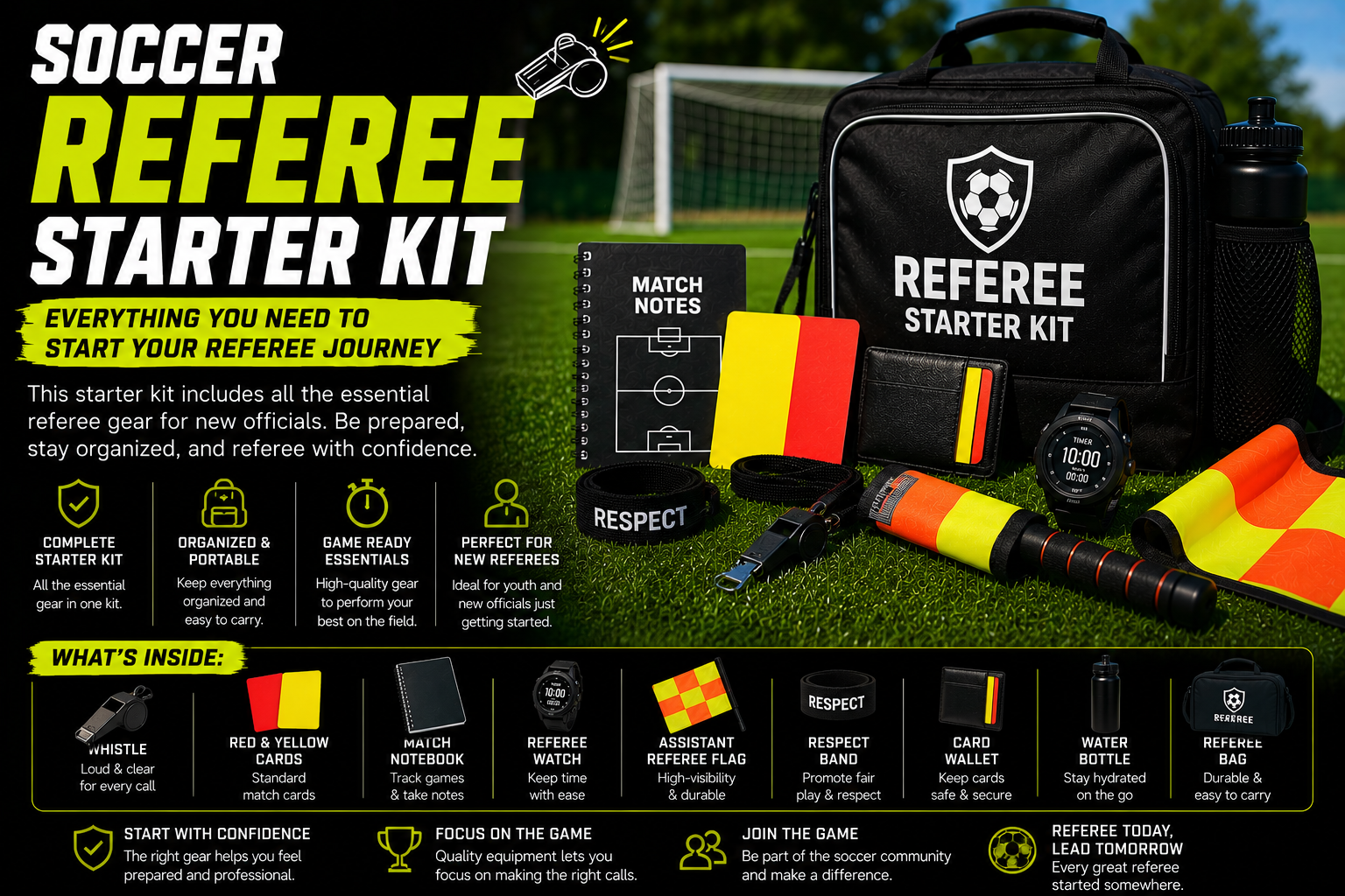 Soccer referee starter kit for new referees
