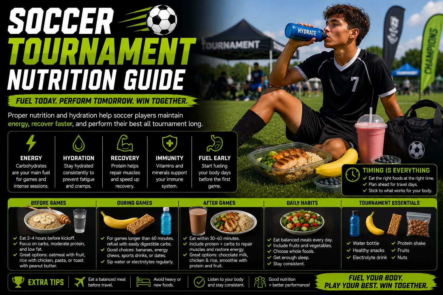 Soccer tournament nutrition guide fuel for multiple games