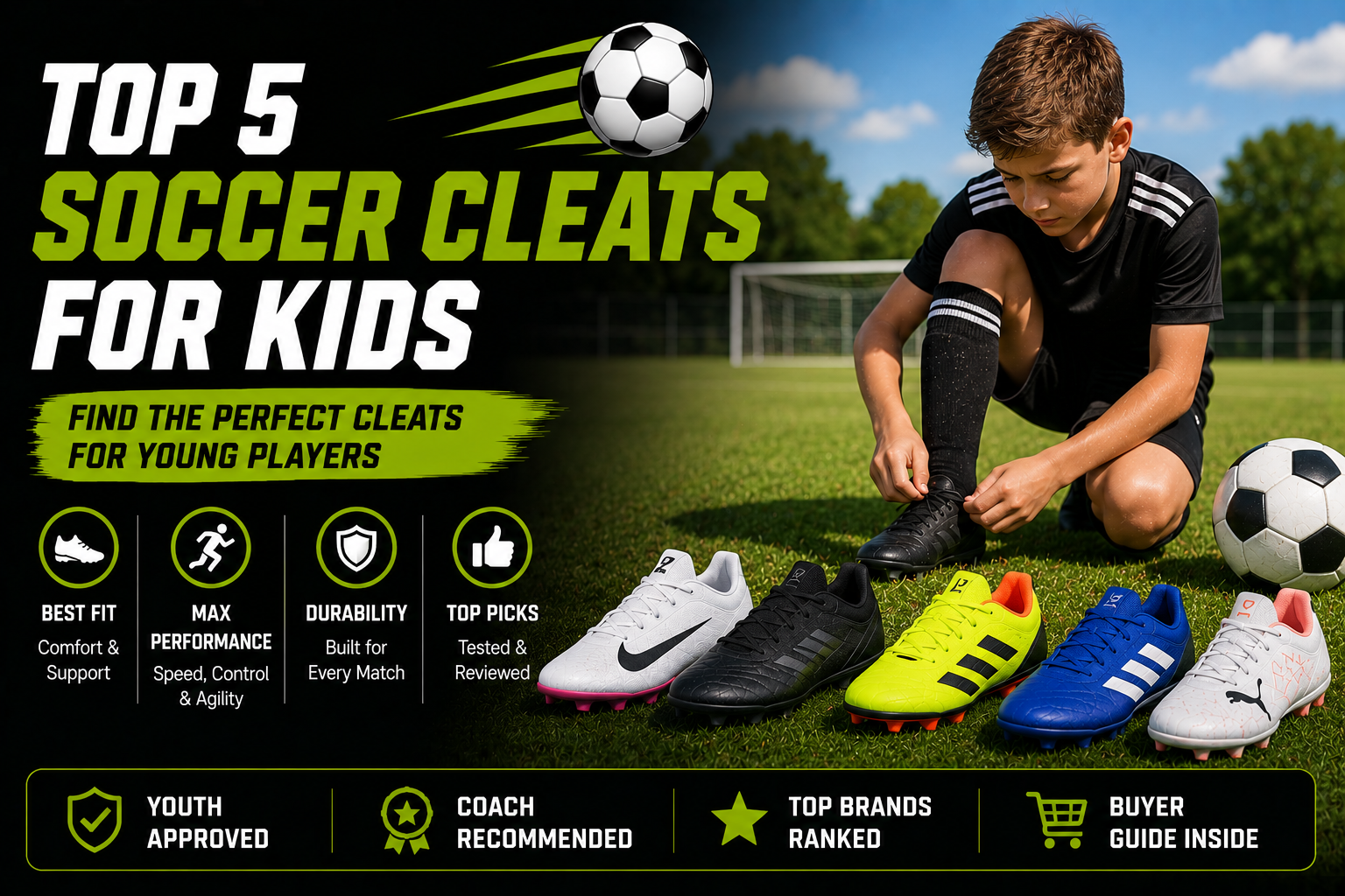 Top 5 soccer cleats for kids youth soccer cleat guide