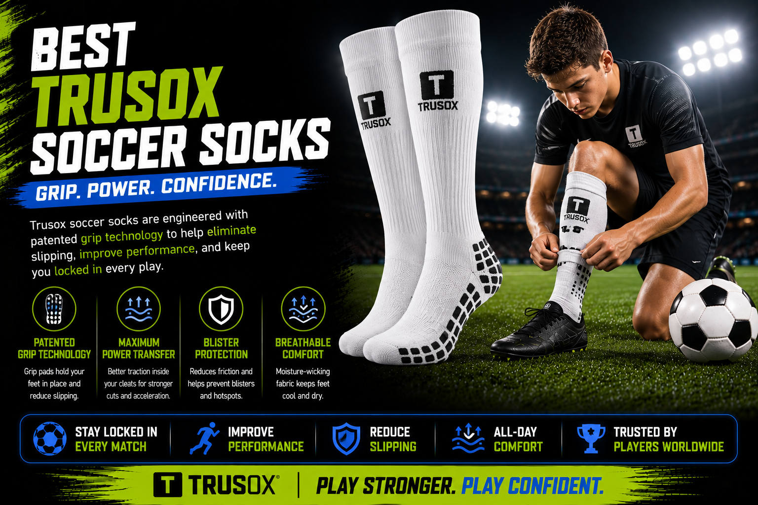 Trusox soccer socks grip technology review and guide