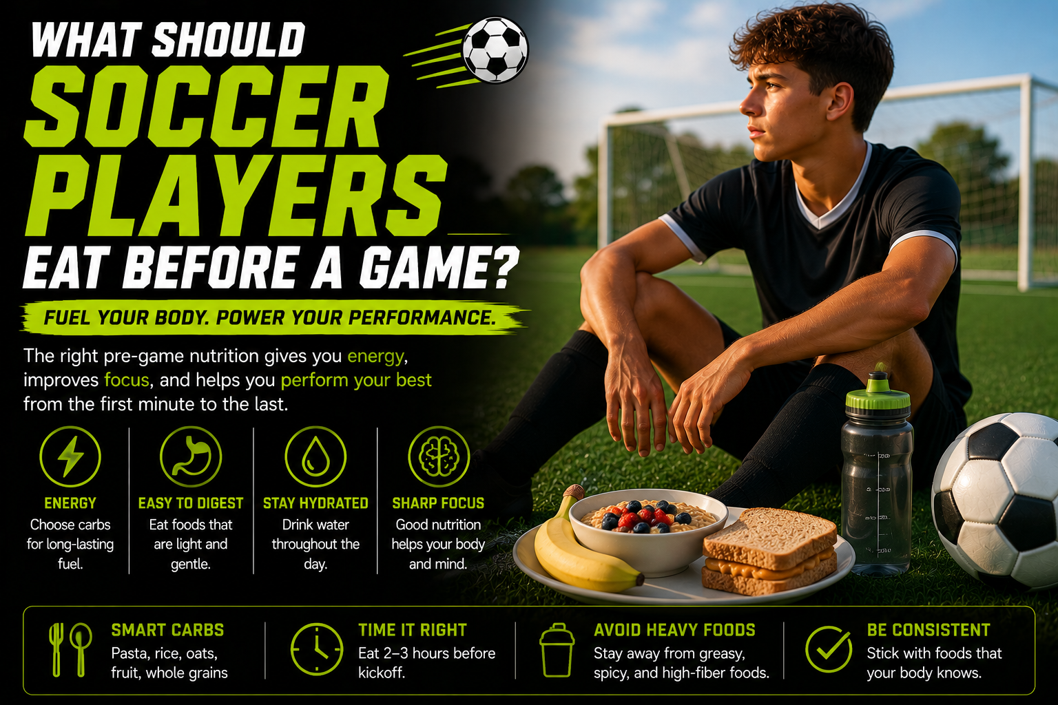 What should soccer players eat before a game pre-match nutrition guide