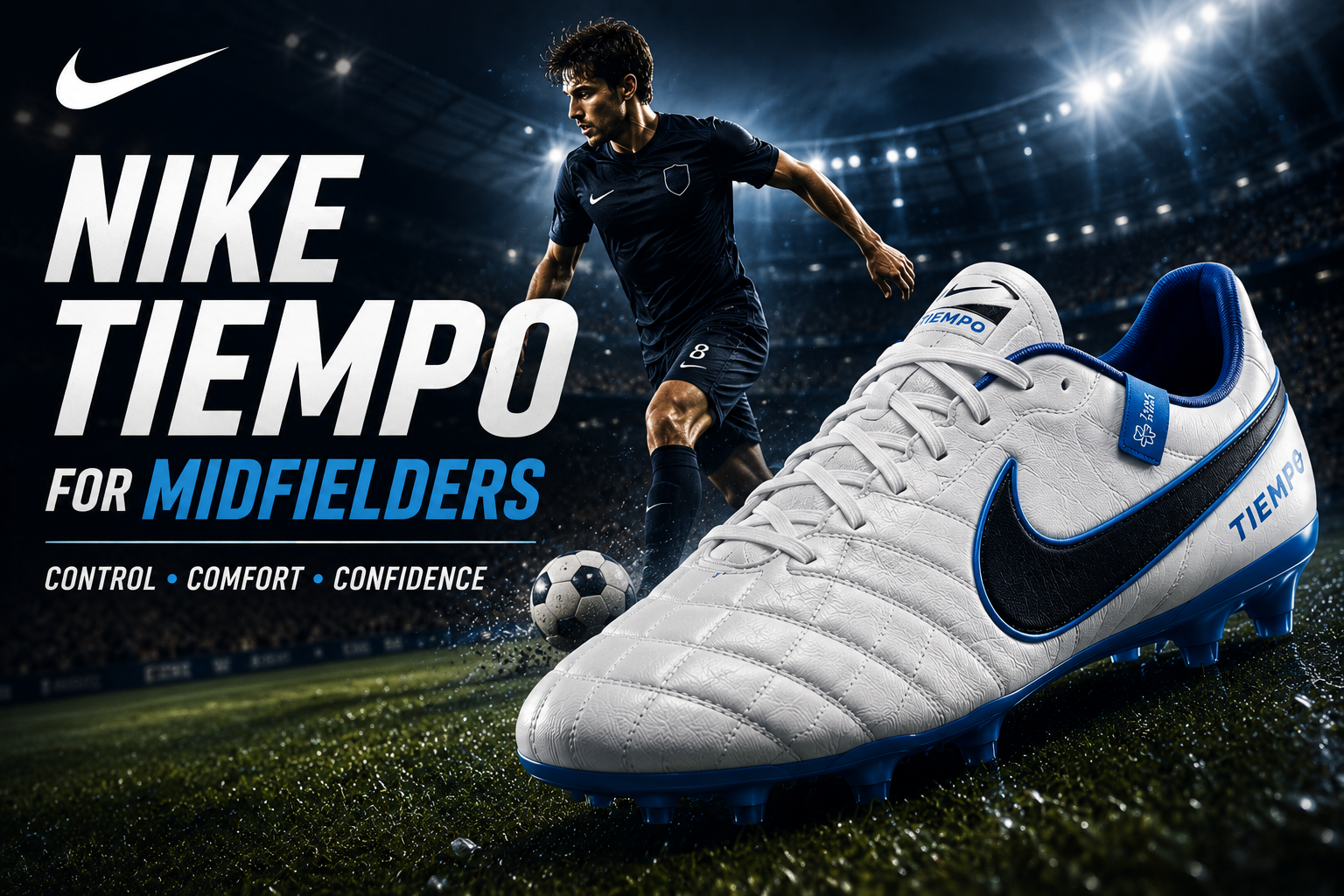 Nike Tiempo soccer cleats for midfielders touch control and passing