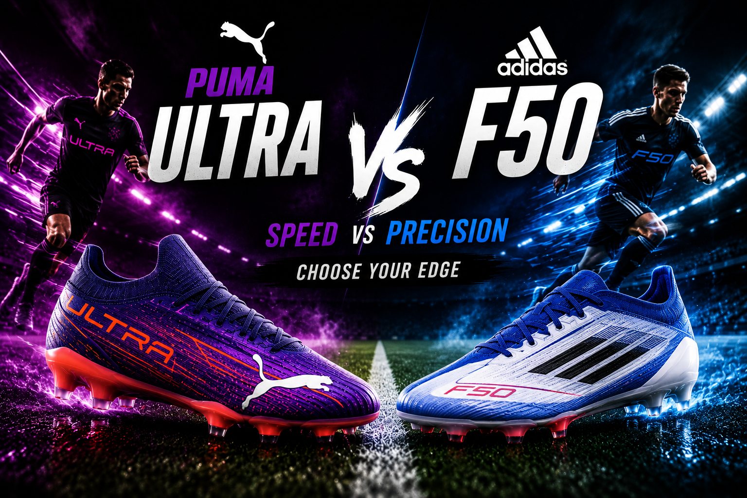 Puma Ultra vs Adidas F50 speed soccer cleats comparison