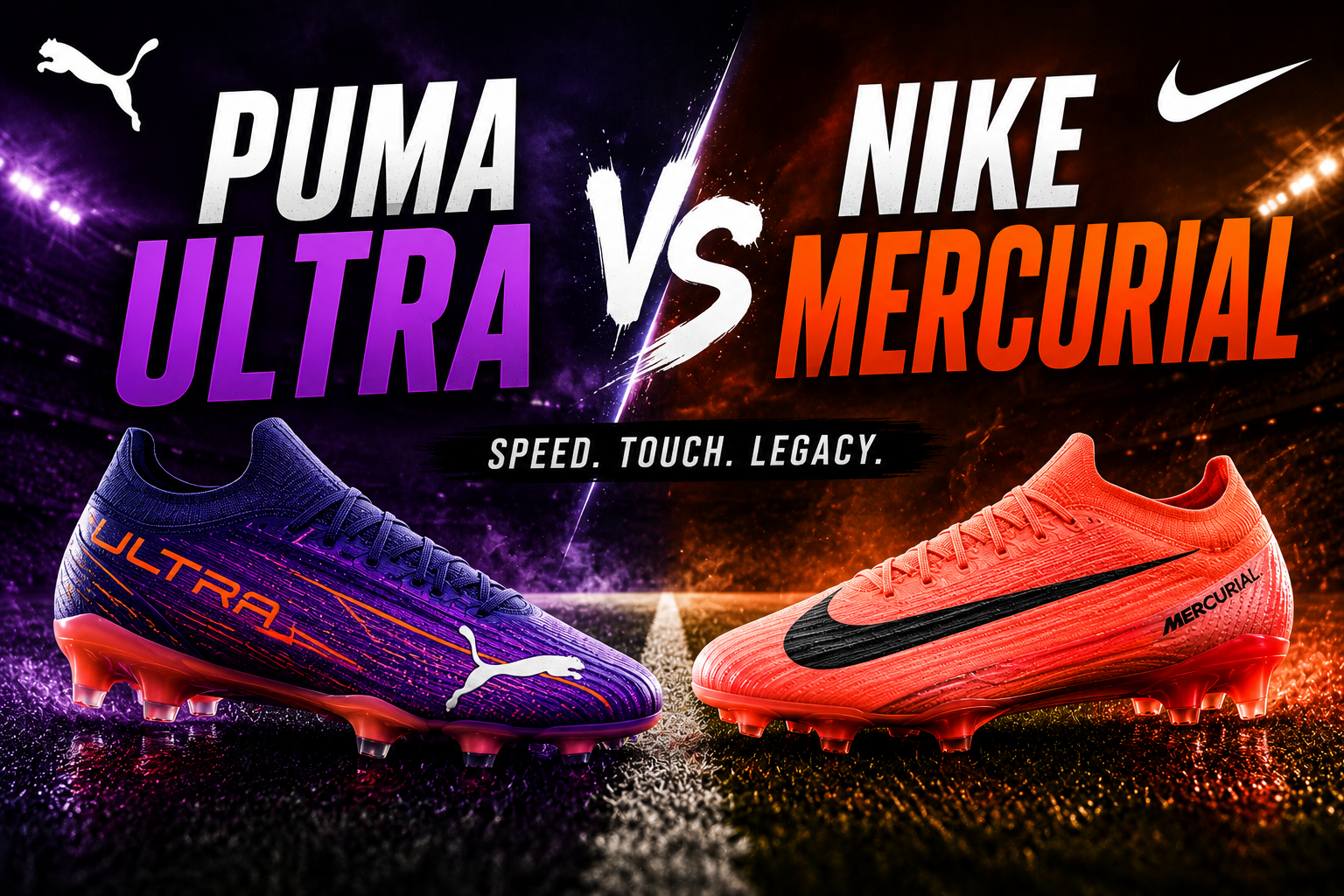 Puma Ultra vs Nike Mercurial speed soccer cleats comparison